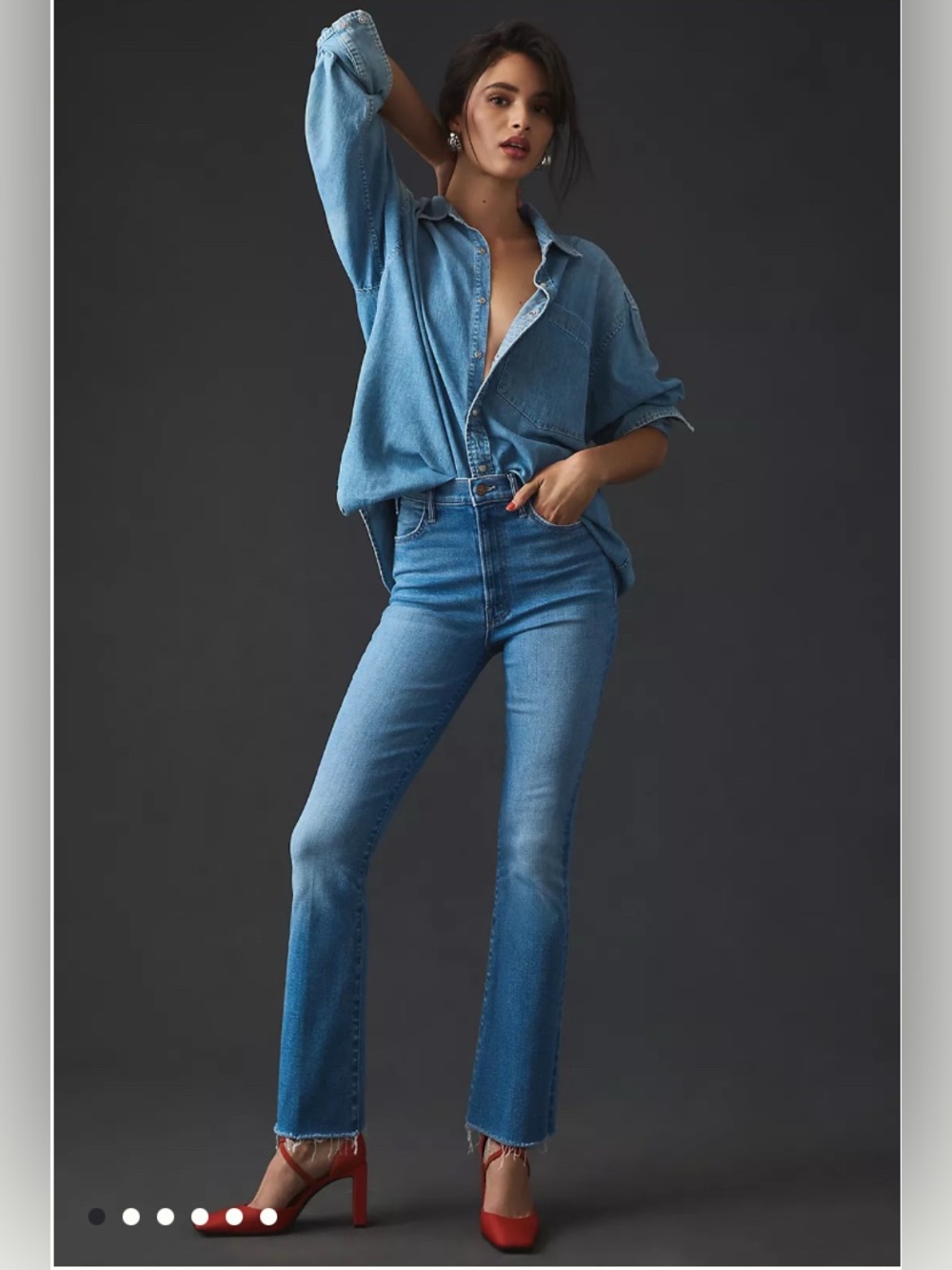 Mother The Hustler High-Rise Ankle Fray Jeans